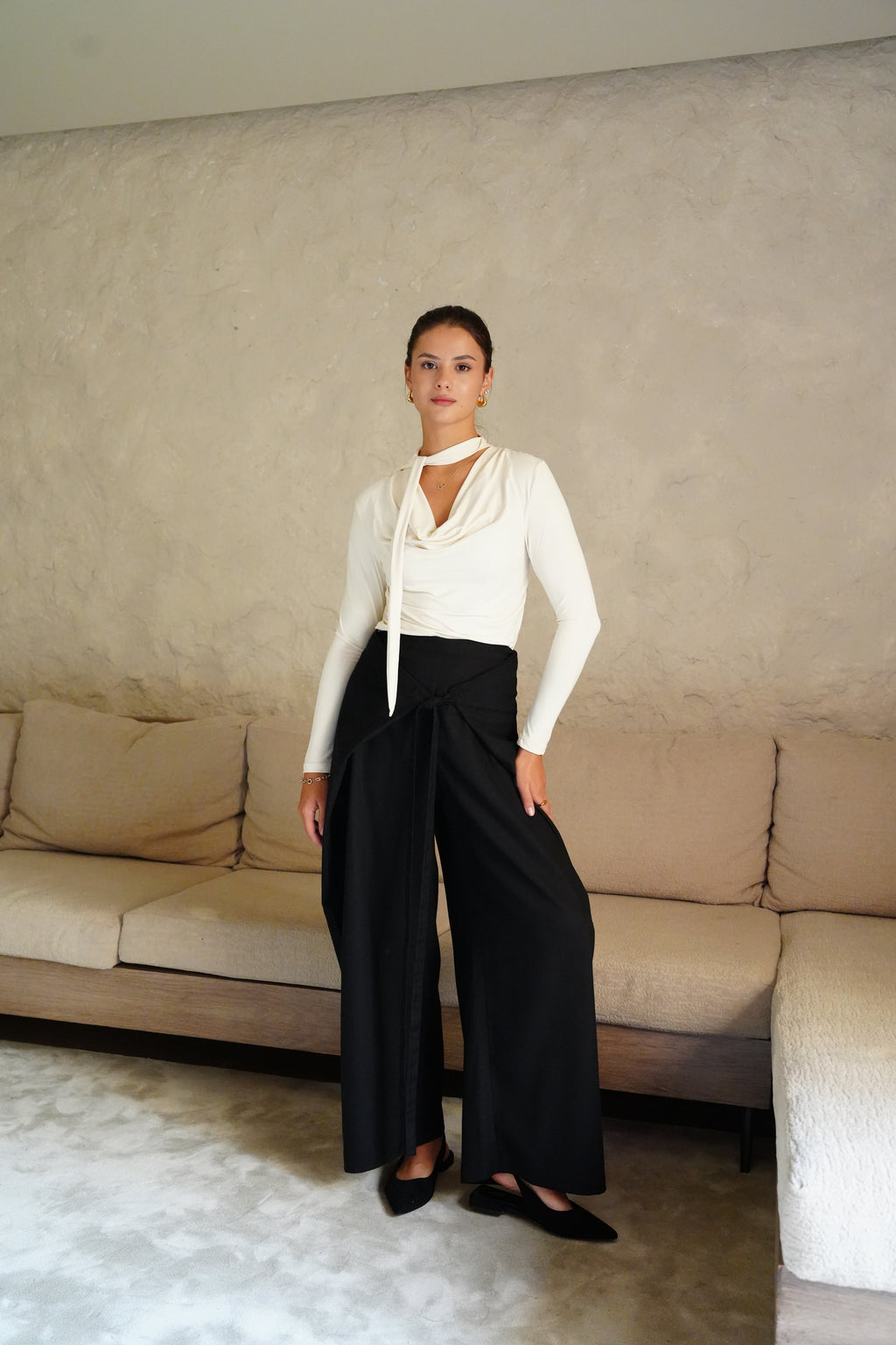 Tie-Up Pants - Black