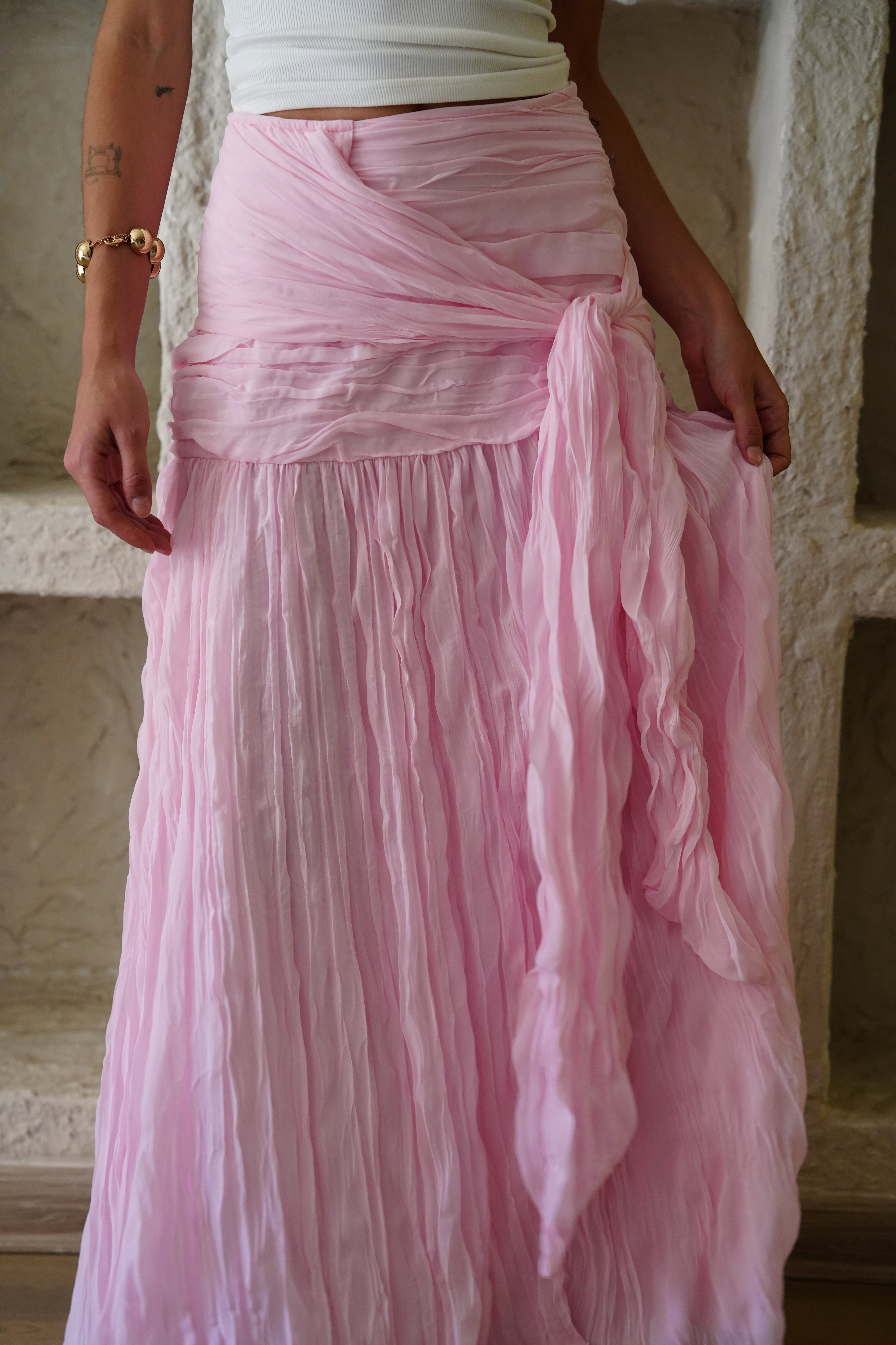 The Drape Skirt - Baby Pink
