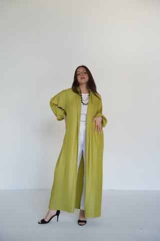 Pleats Bloom Kimono - Lime