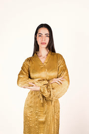 Wrinkled Shimmer Dress - Mustrad