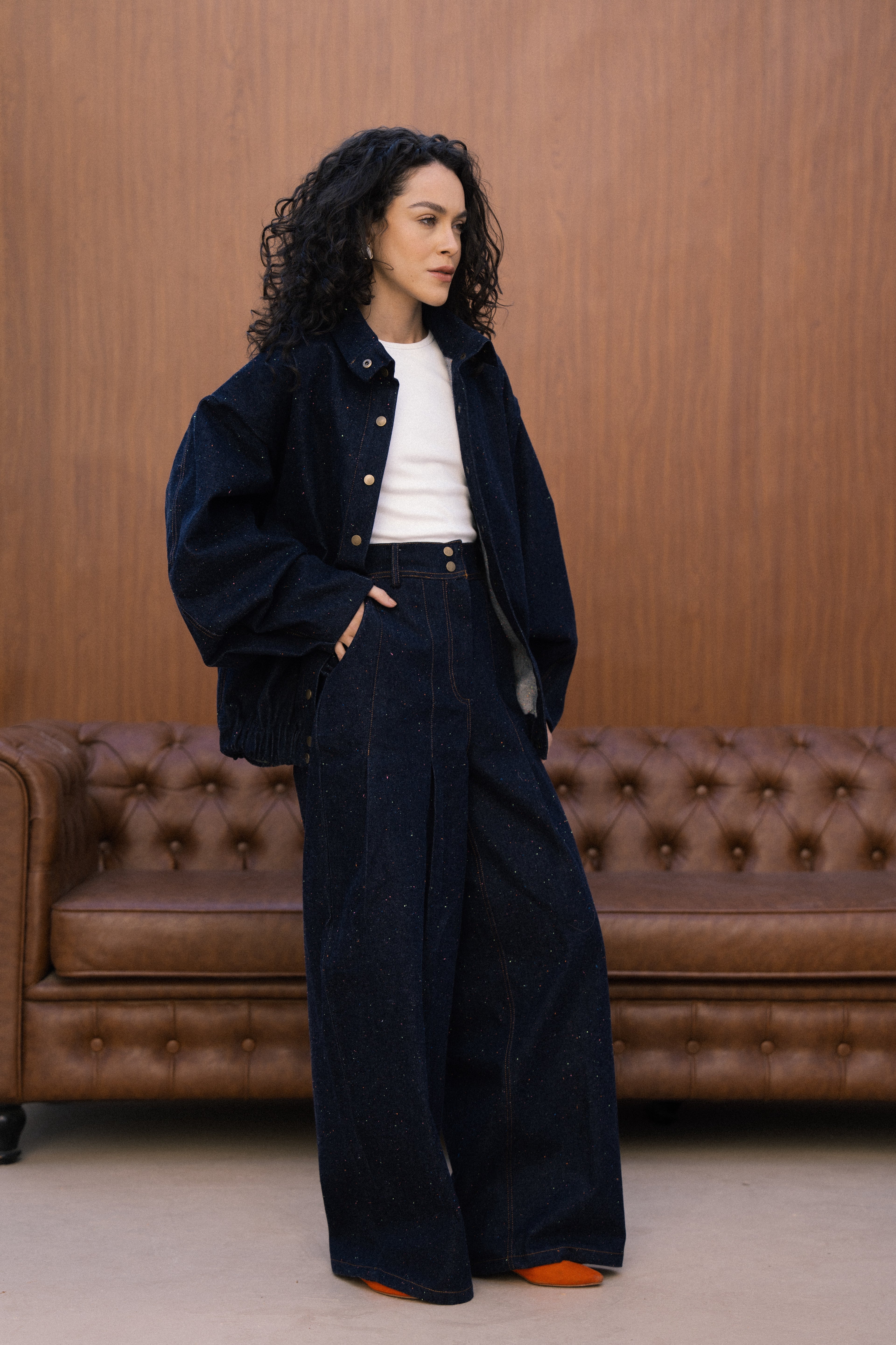 The Speckled Denim Pants