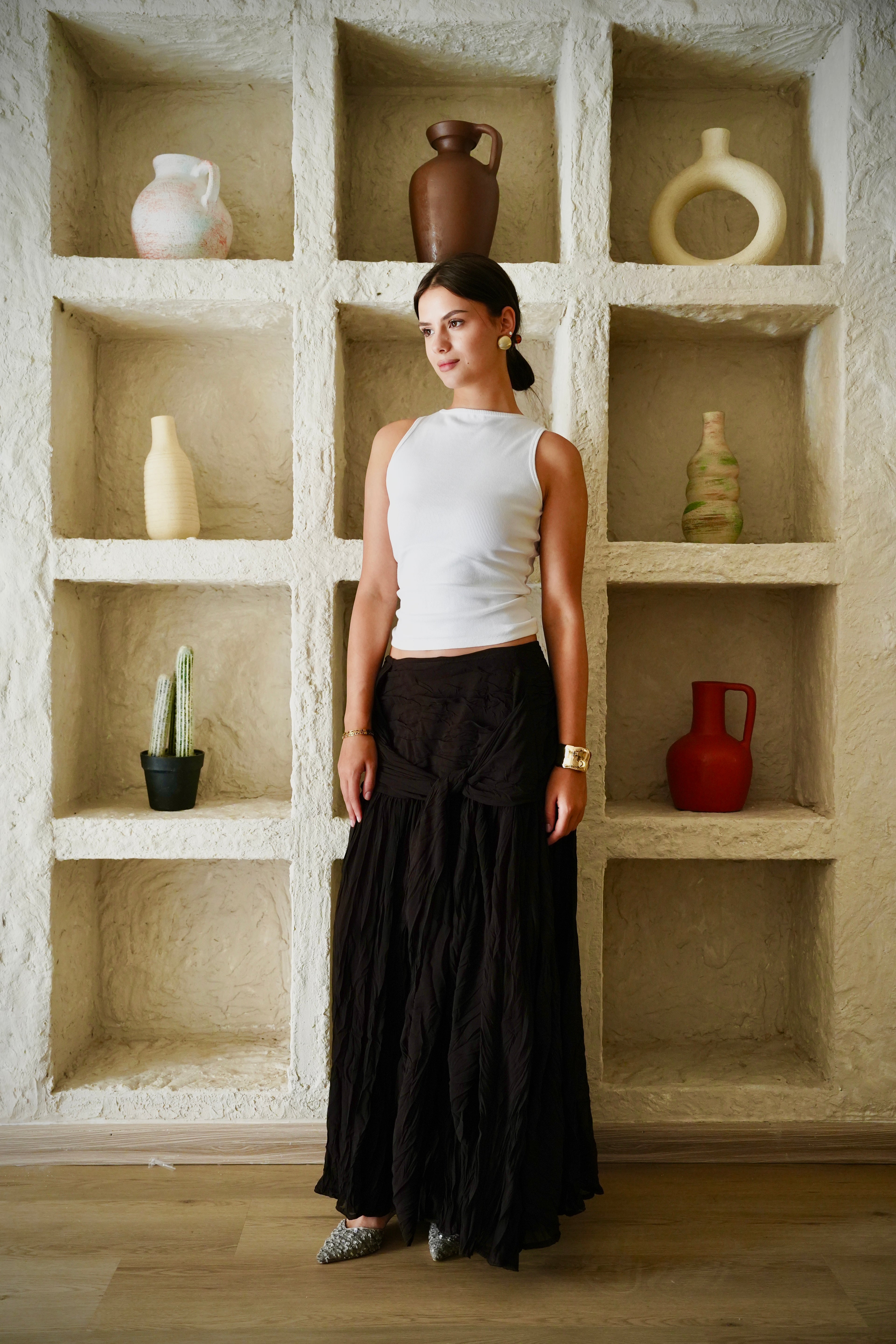 The Drape Skirt - Dark Brown