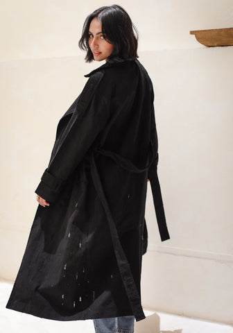 Tattered Trench - Black