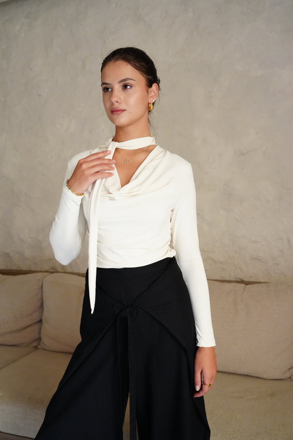 Tie-Up Pants - Black