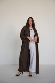 Pleats Bloom Kimono - Brown