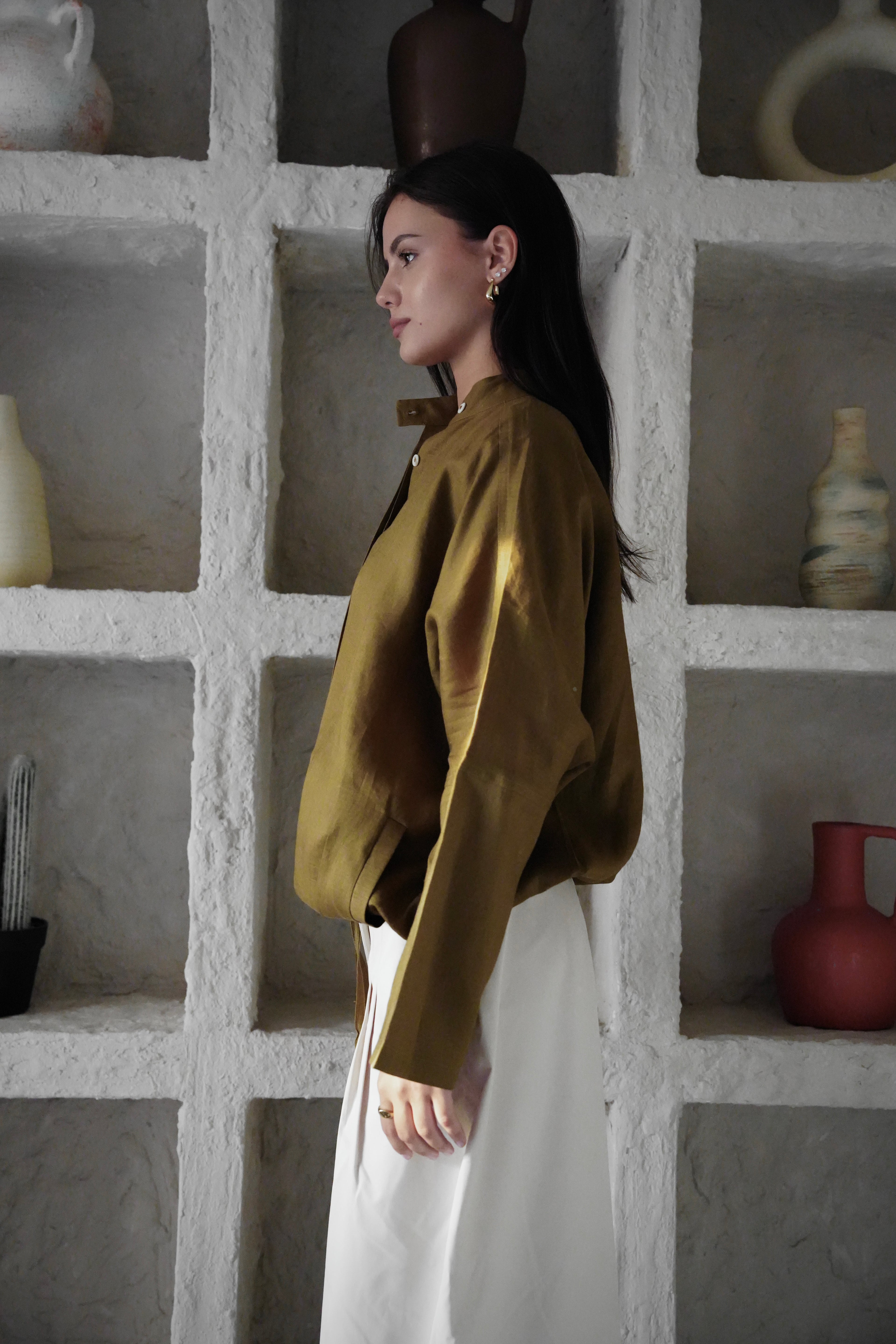 The Linen Edit Shirt - Curry