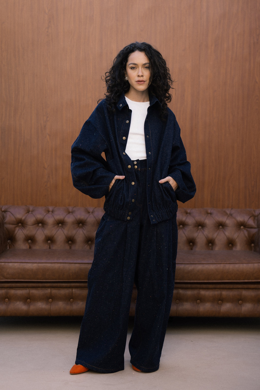 The Speckled Denim Pants