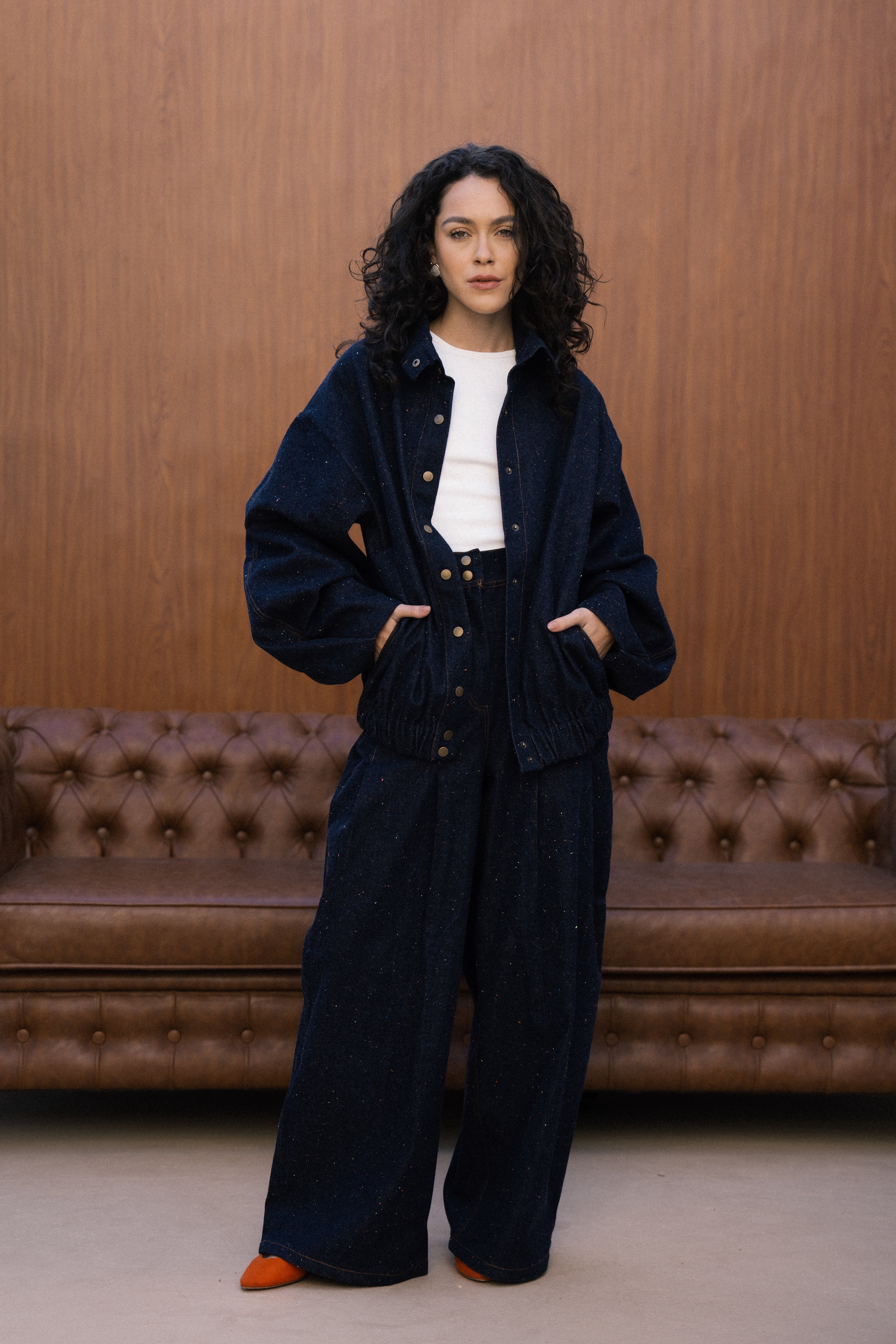 The Speckled Denim Pants