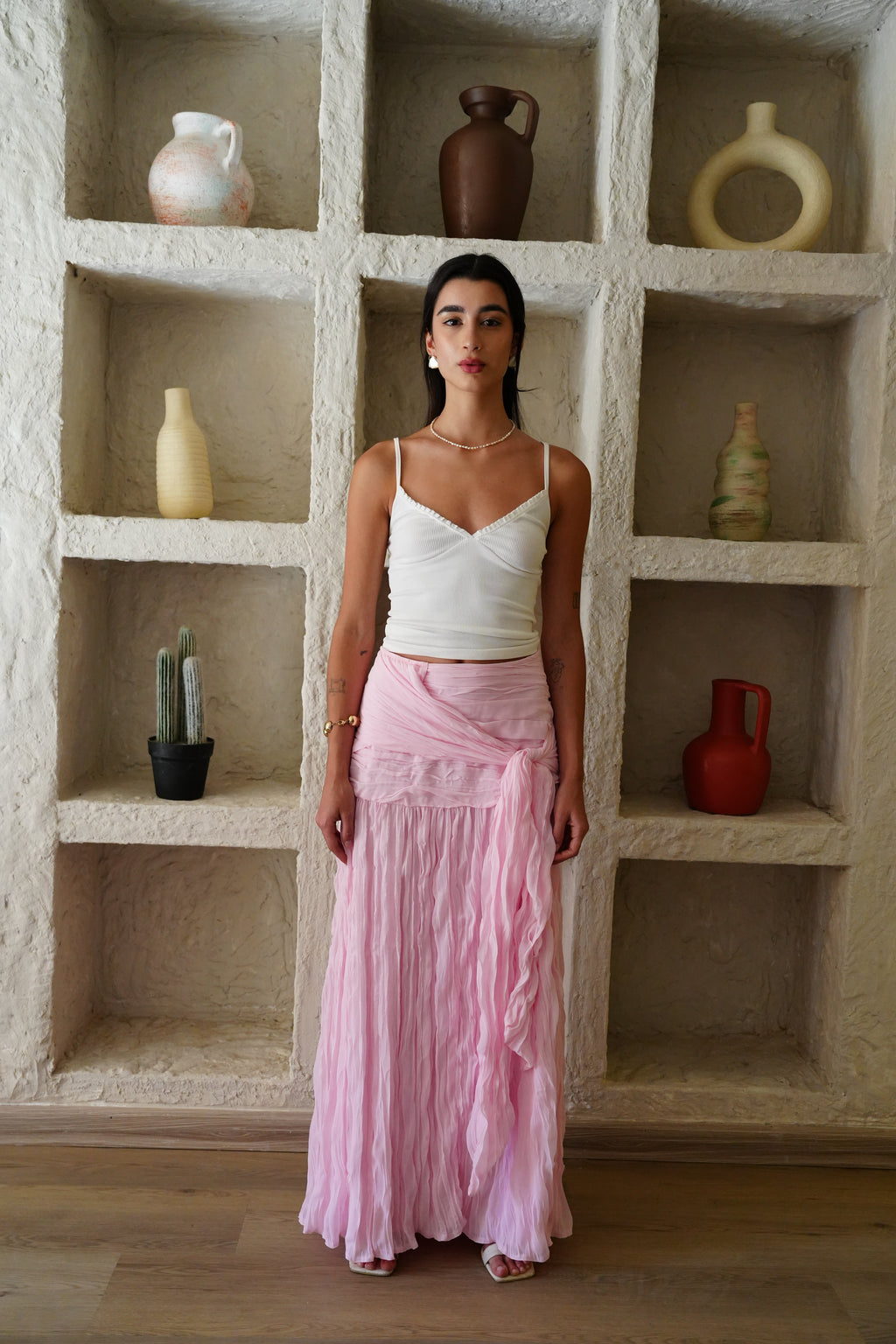 The Drape Skirt - Baby Pink