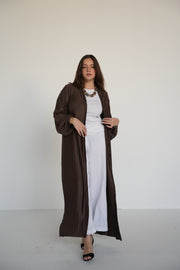 Pleats Bloom Kimono - Brown