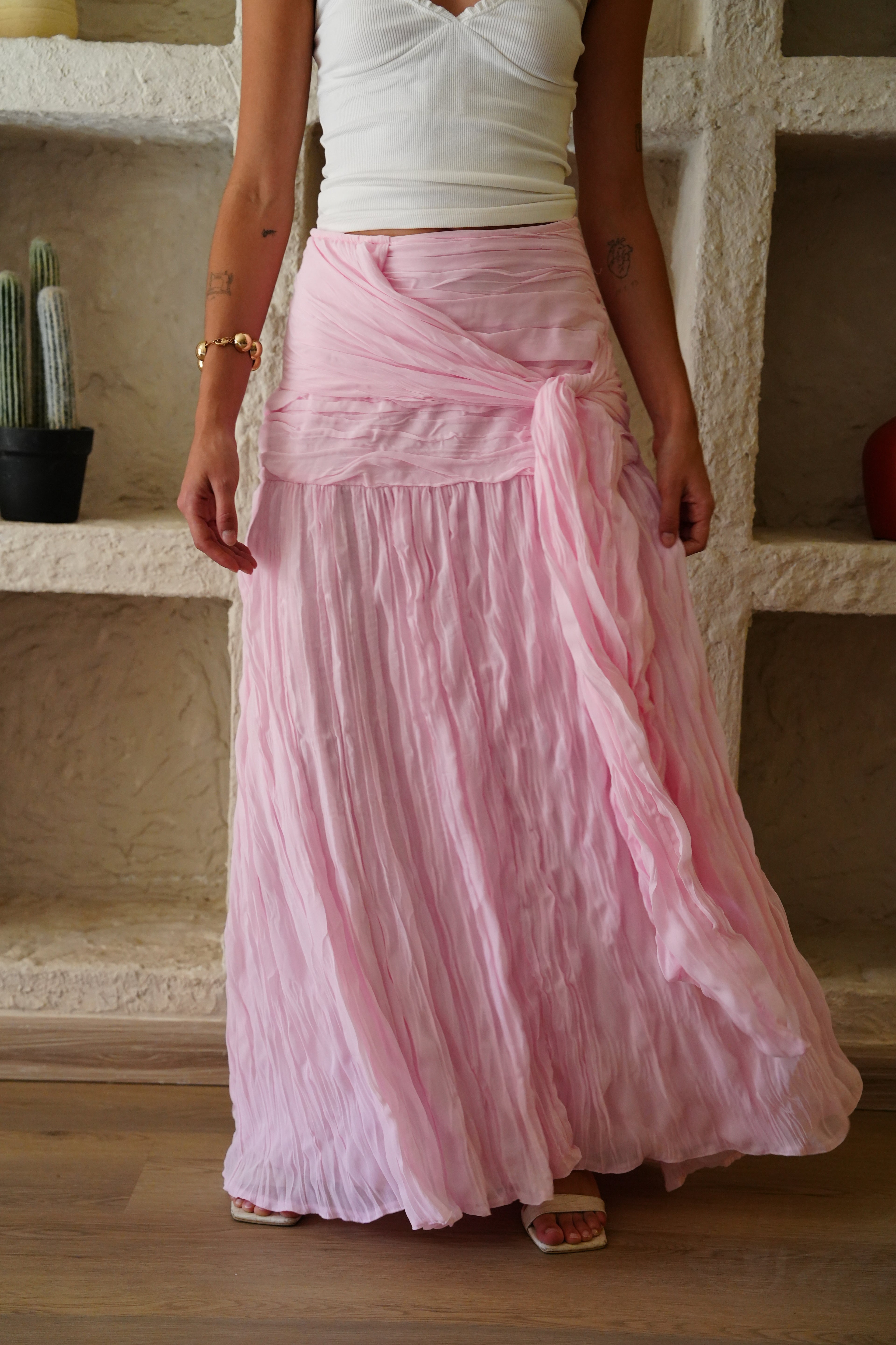The Drape Skirt - Baby Pink