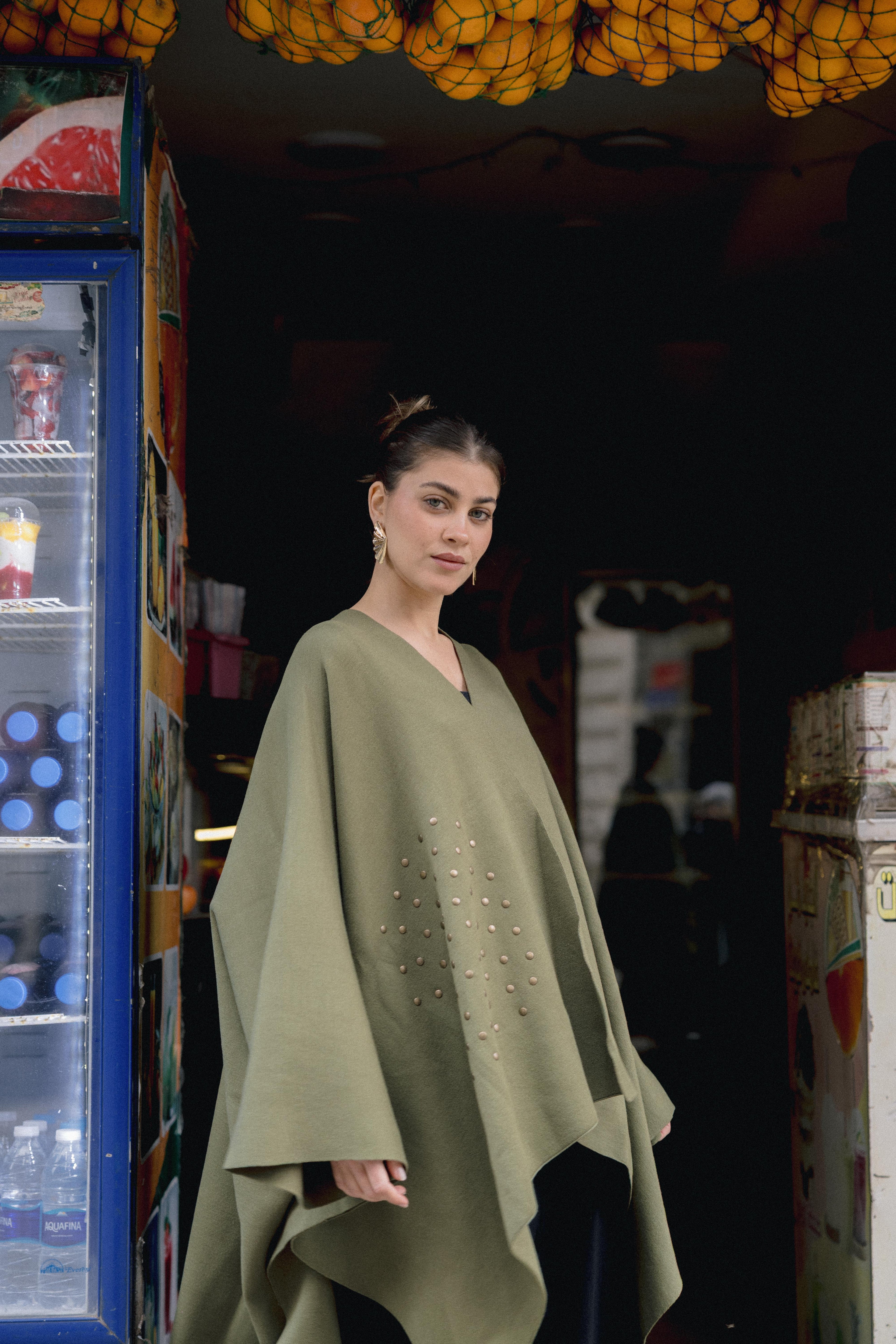 Luna Poncho - Olive
