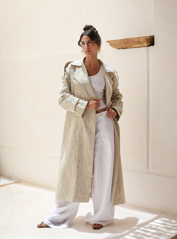 Tattered Trench - Light Olive