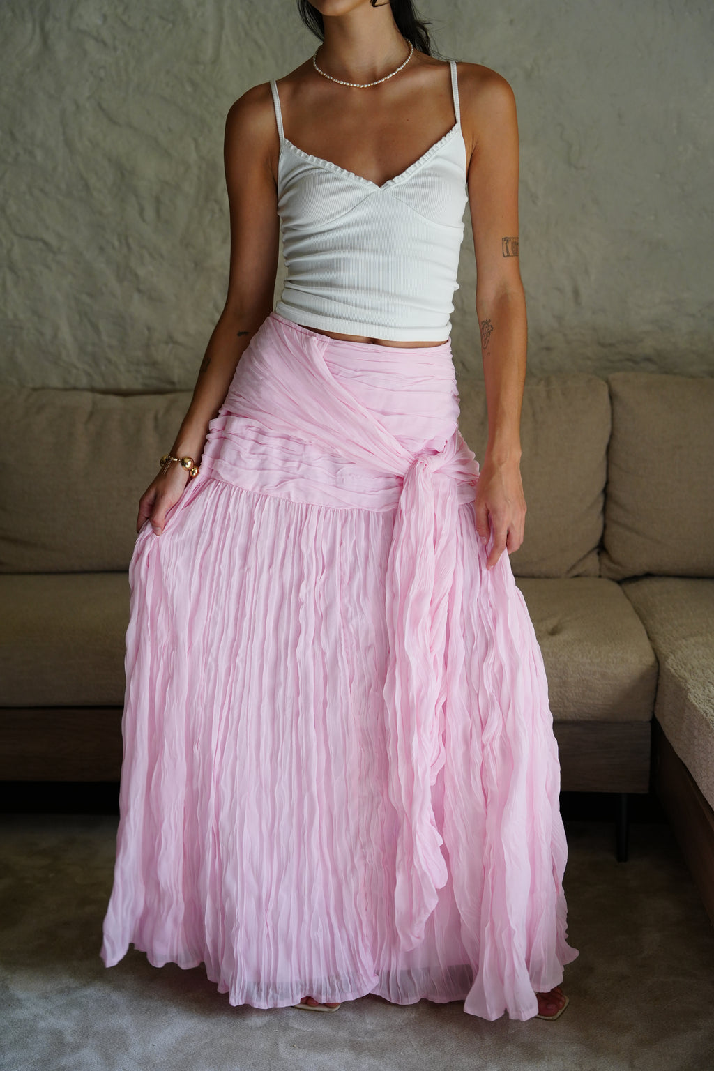 The Drape Skirt - Baby Pink