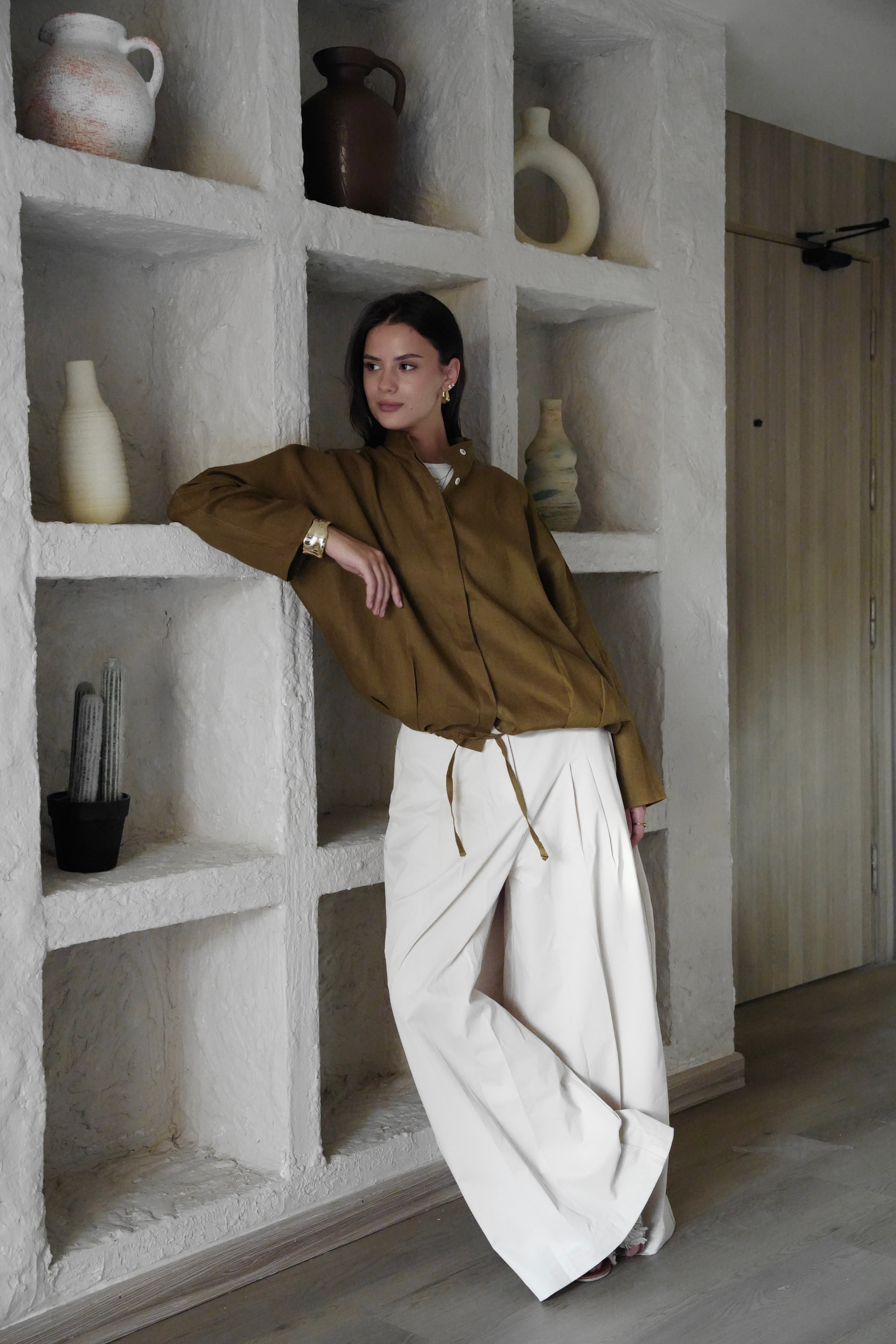 The Linen Edit Shirt - Curry
