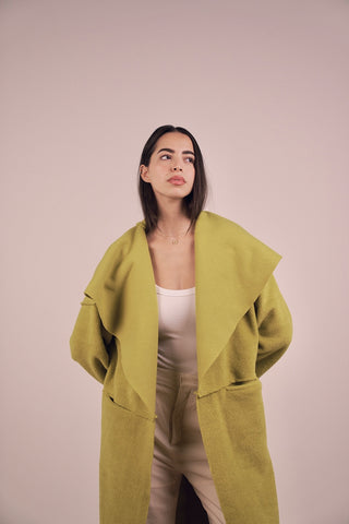 Eliana Fur Coat - Lime