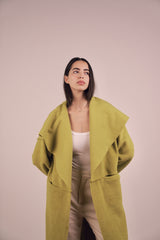 Eliana Fur Coat - Lime