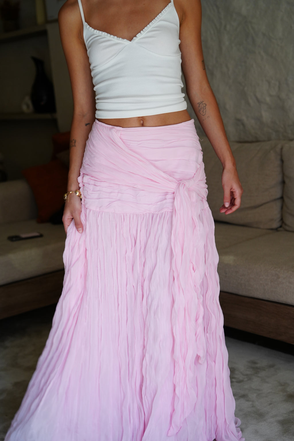 The Drape Skirt - Baby Pink