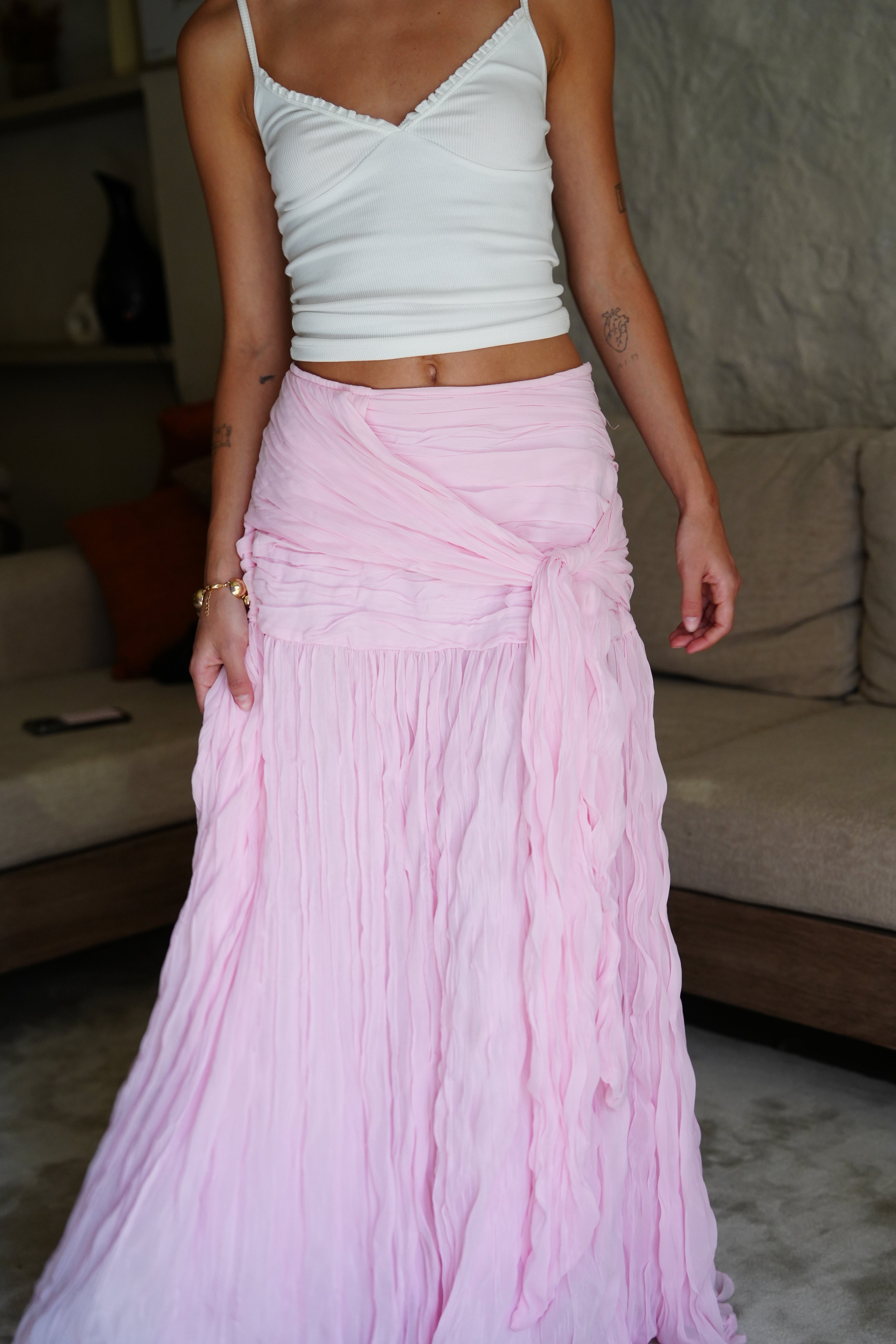 The Drape Skirt - Baby Pink