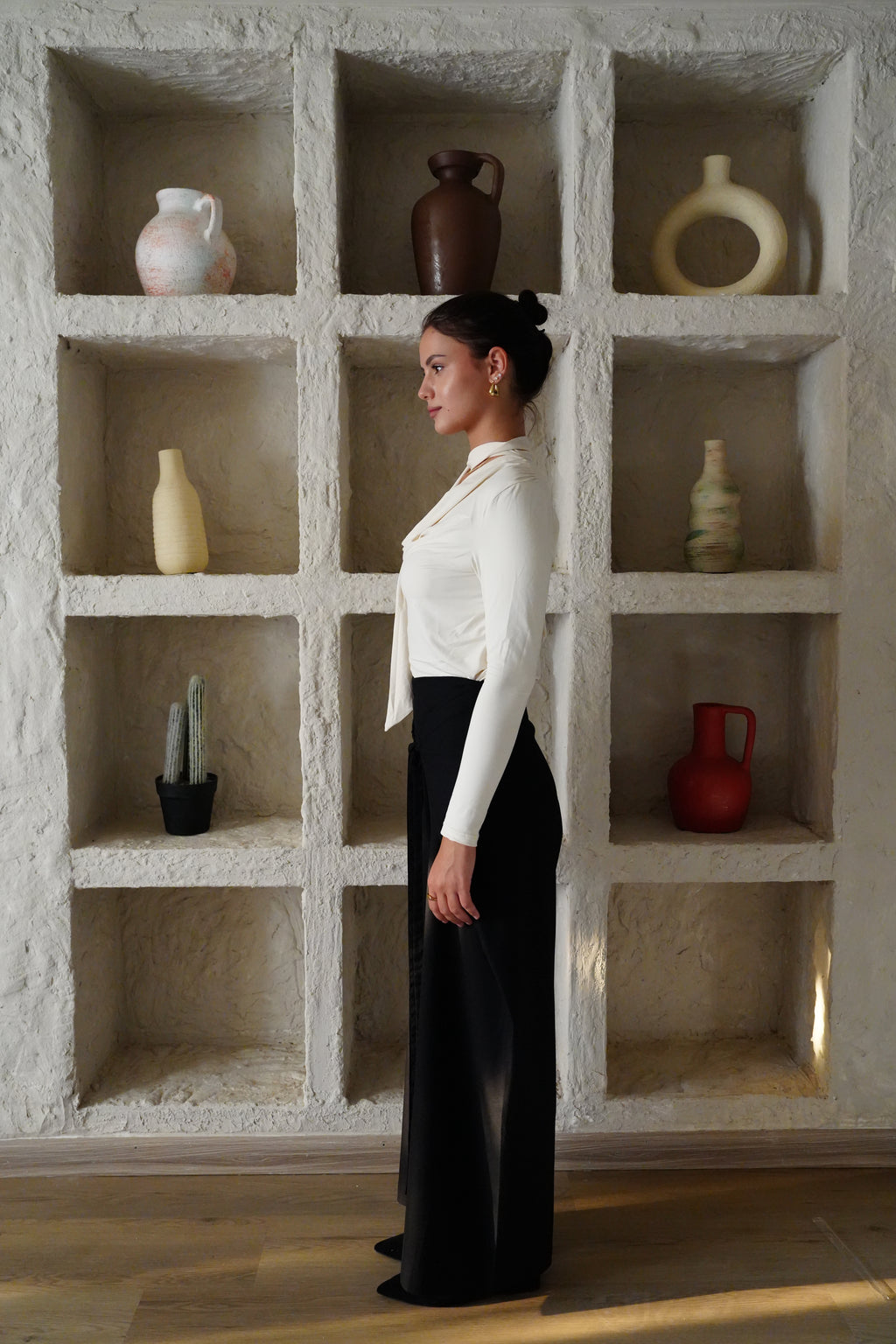 The Stretch Tie Top - Off White