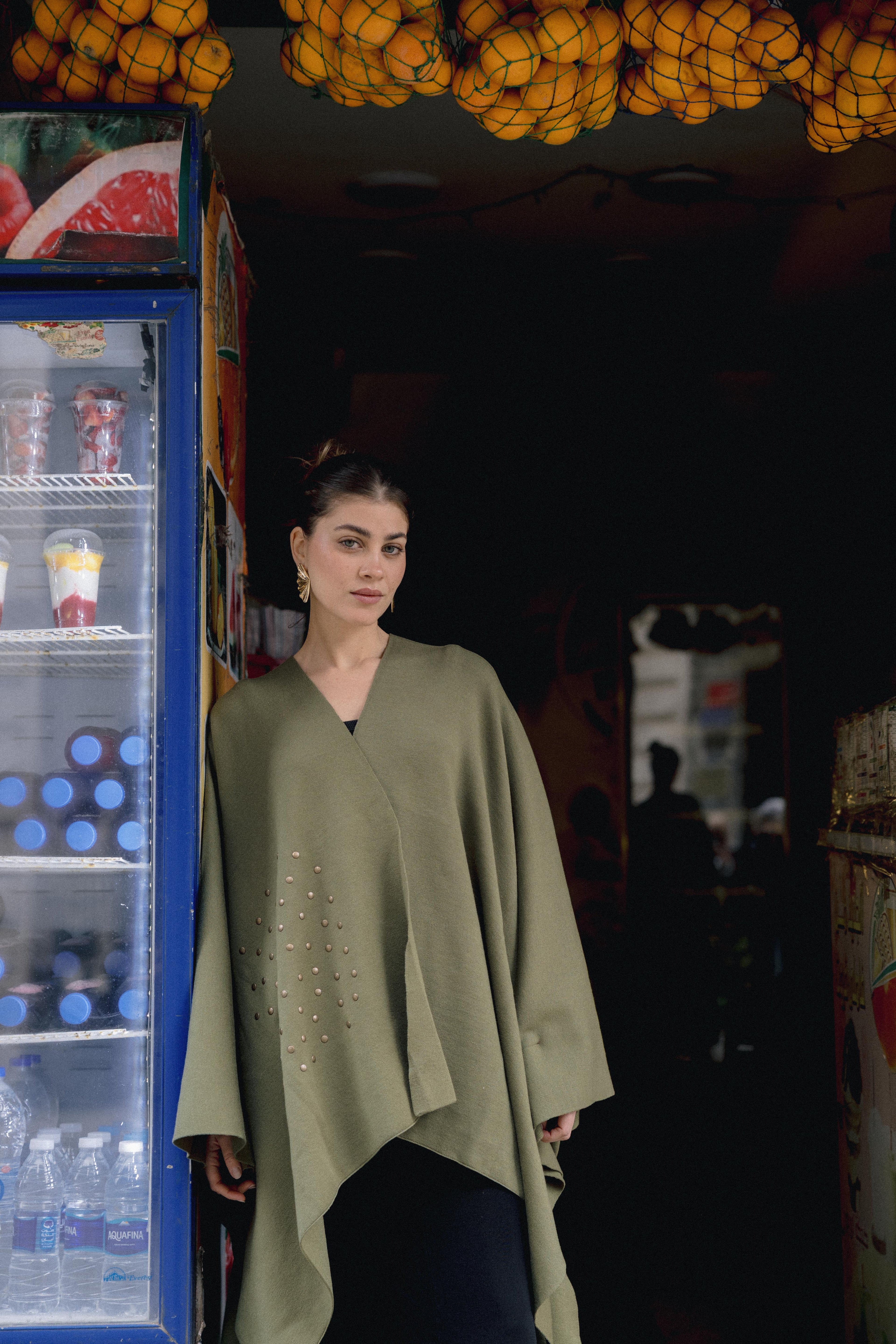 Luna Poncho - Olive