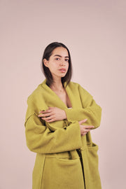 Eliana Fur Coat - Lime