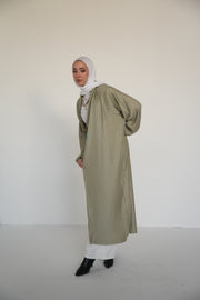 Pleats Bloom Kimono - Light Sage
