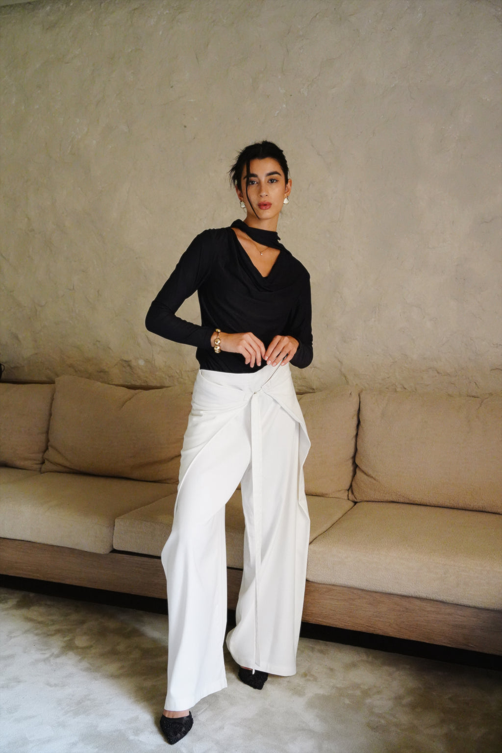 The Stretch Tie Top - Black