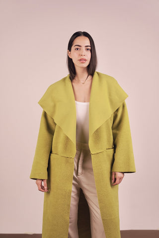 Eliana Fur Coat - Lime