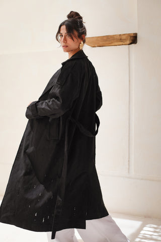 Tattered Trench - Black