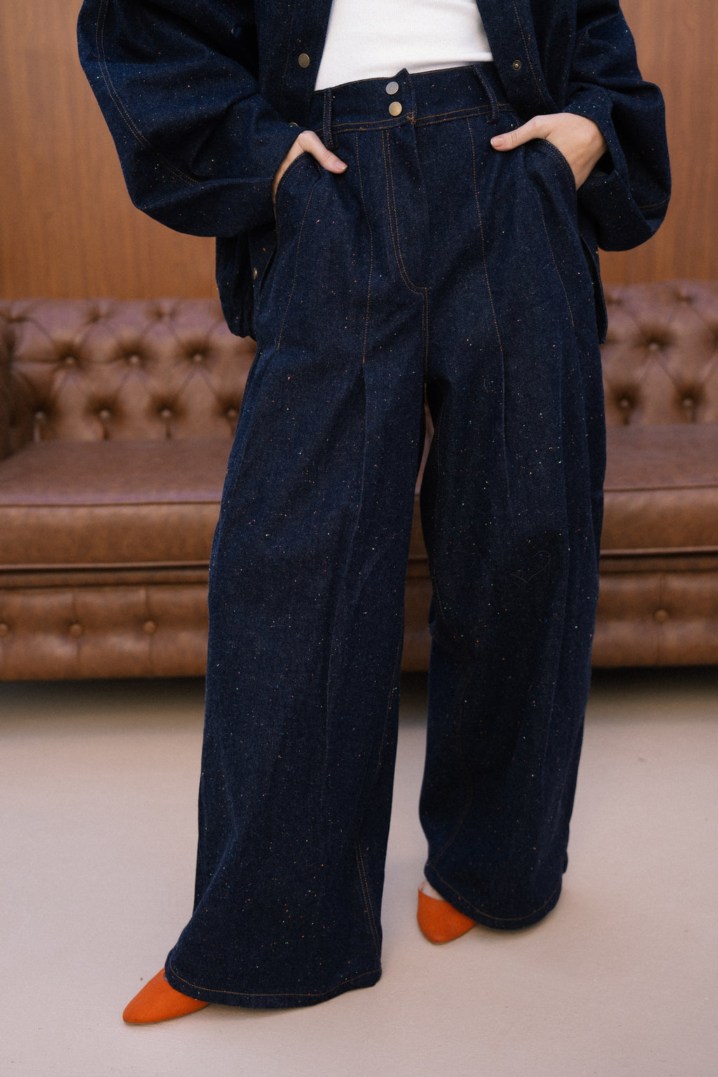 The Speckled Denim Pants
