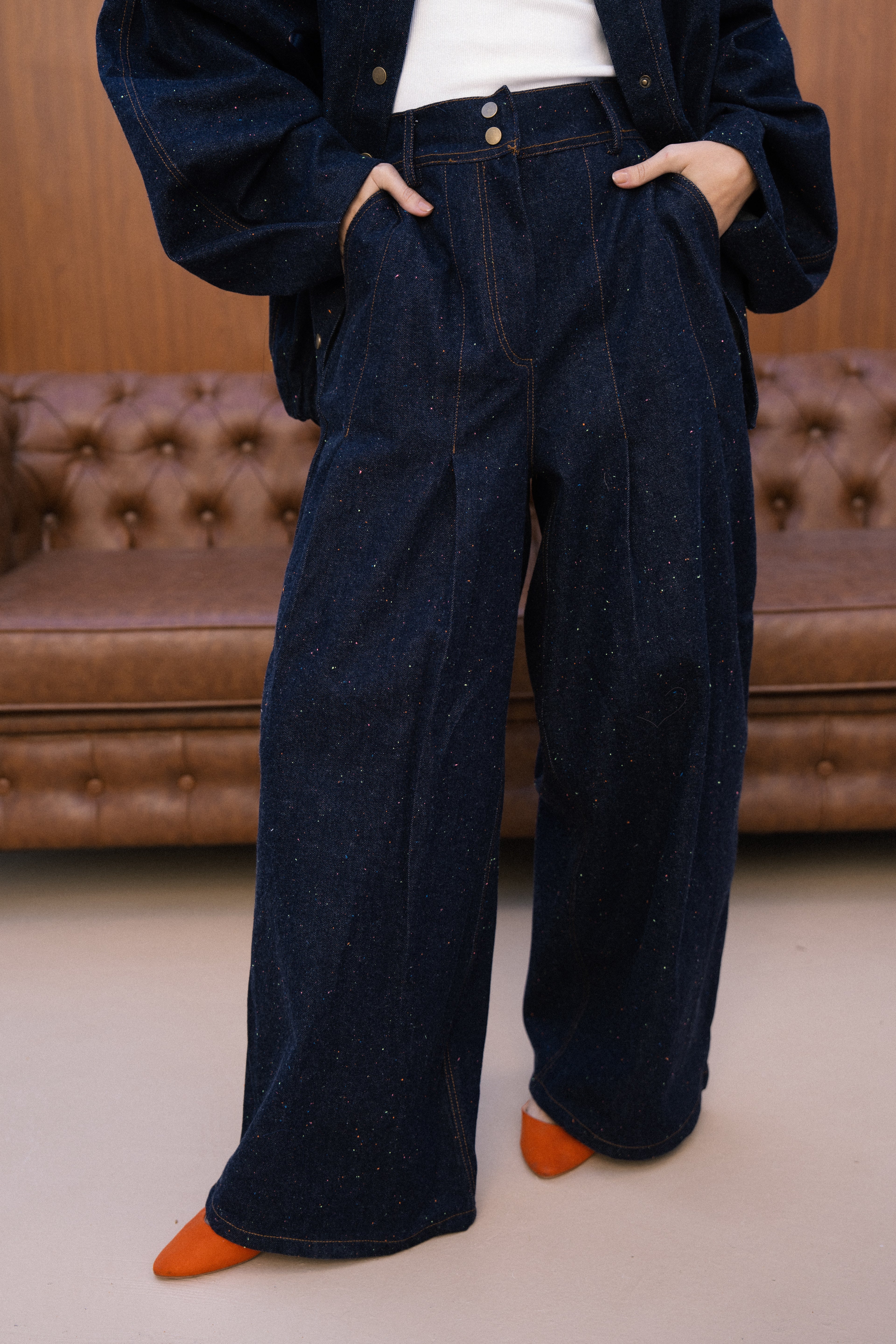 The Speckled Denim Pants