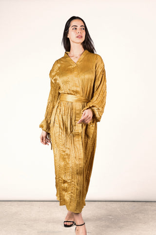 Wrinkled Shimmer Dress - Mustrad