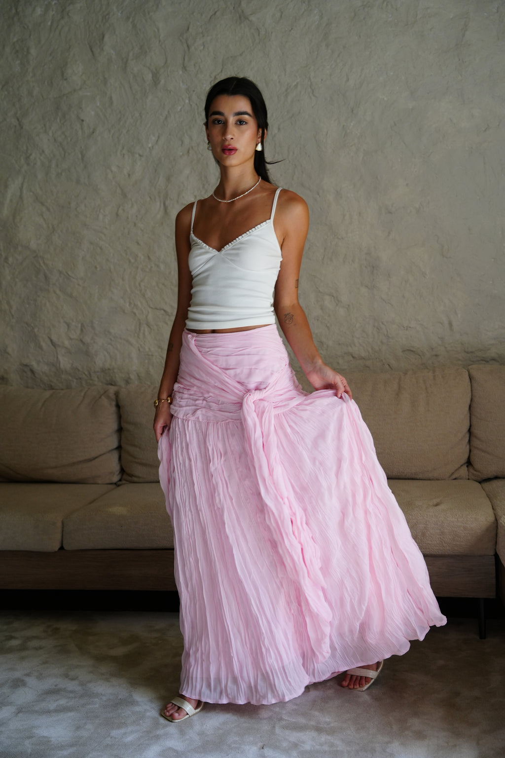 The Drape Skirt - Baby Pink