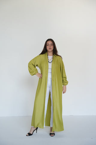 Pleats Bloom Kimono - Lime