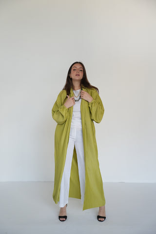 Pleats Bloom Kimono - Lime
