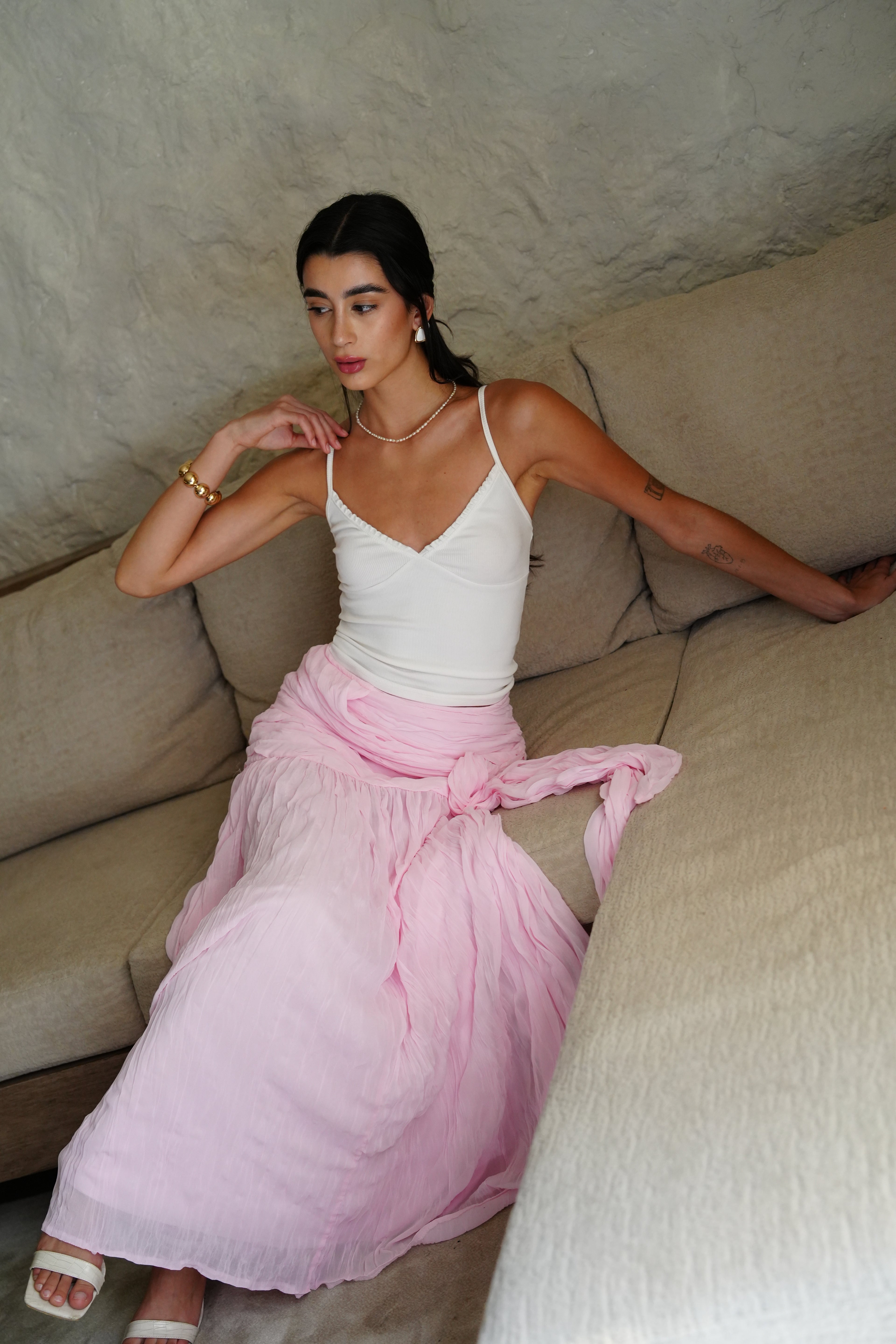 The Drape Skirt - Baby Pink
