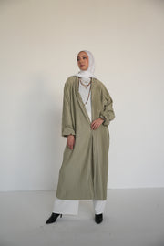Pleats Bloom Kimono - Light Sage