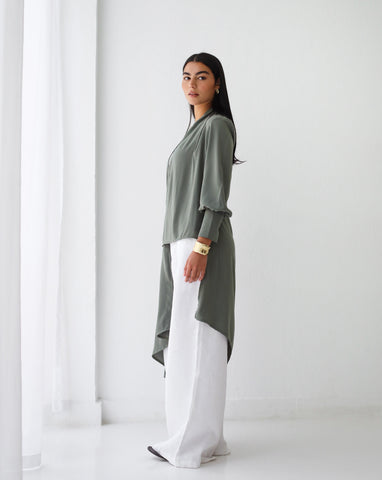 Asymmetrical Top- Light Sage