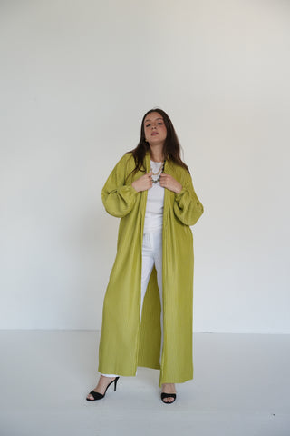 Pleats Bloom Kimono - Lime