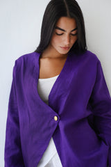 Golden Touch Linen Top - Purple