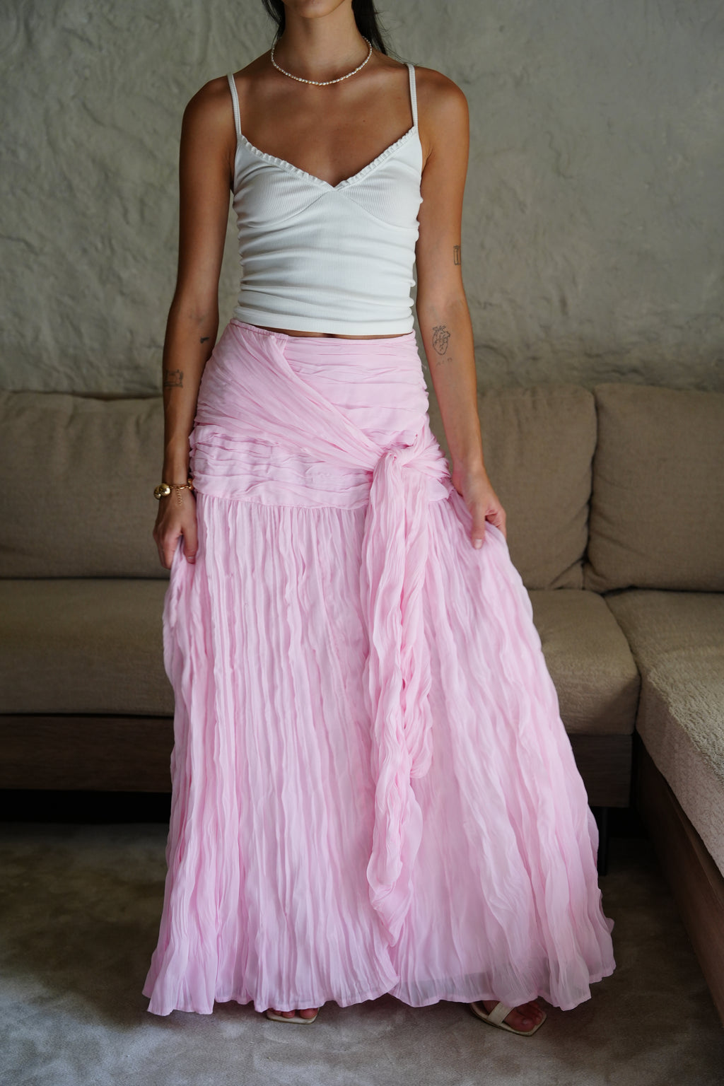 The Drape Skirt - Baby Pink