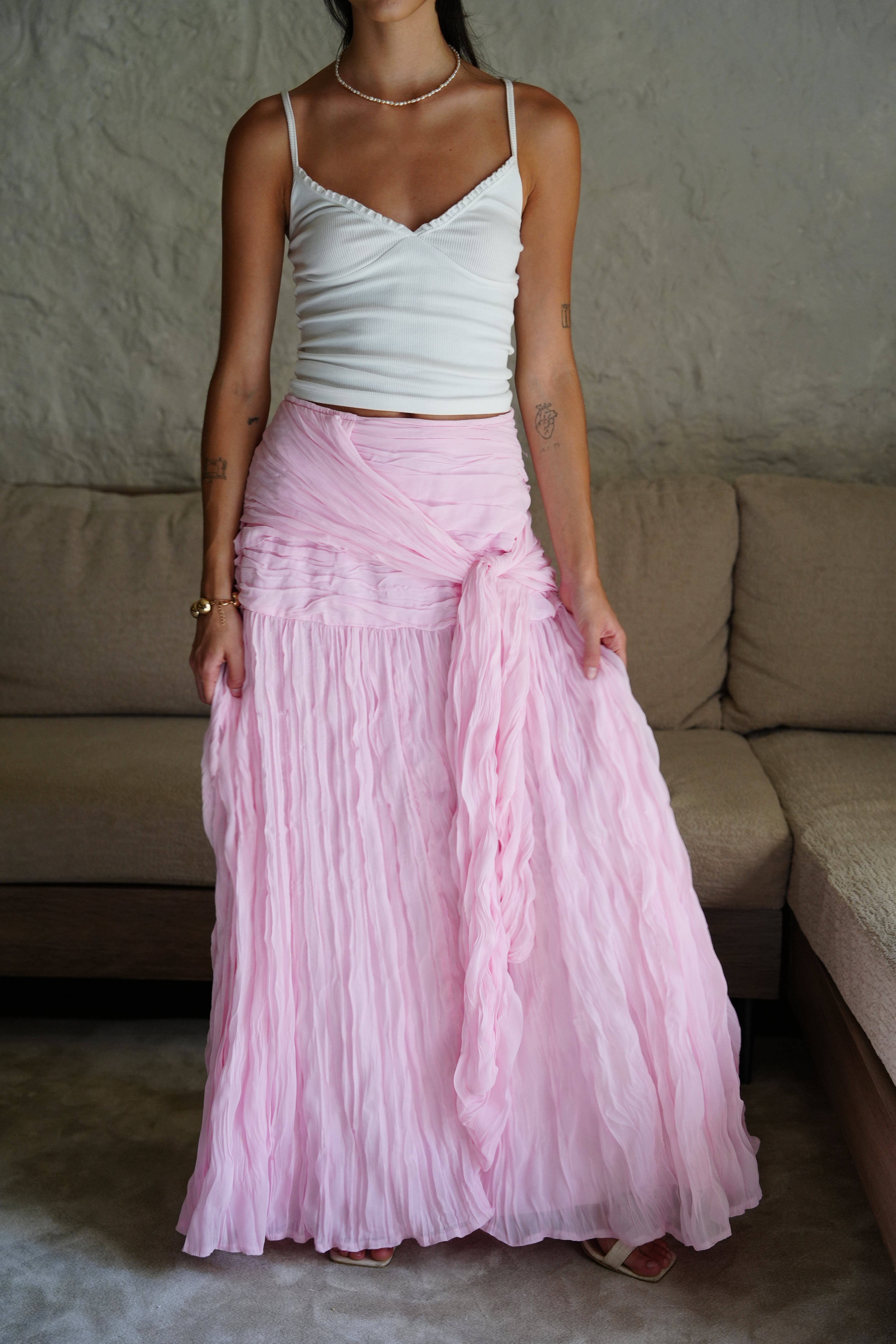 The Drape Skirt - Baby Pink