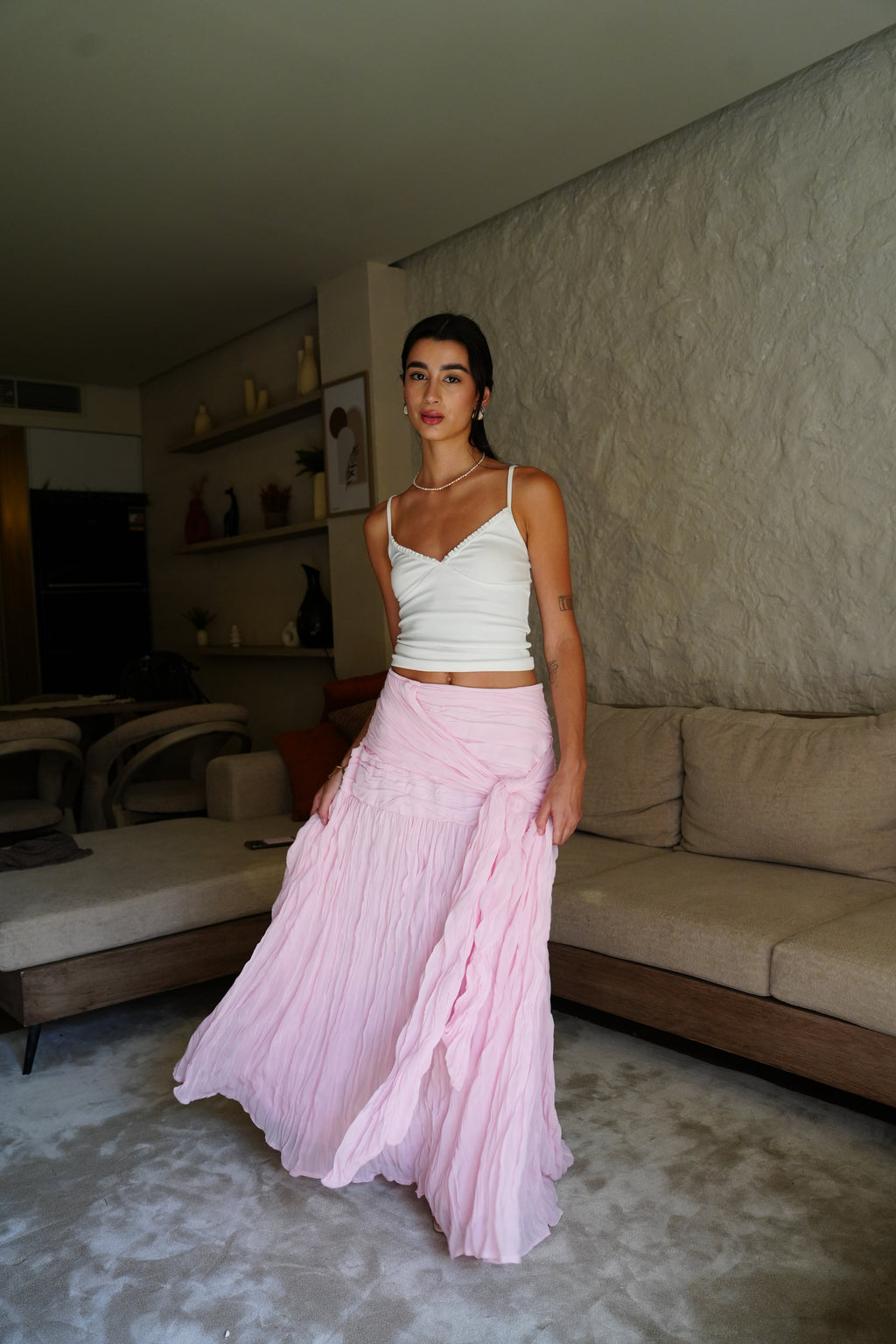 The Drape Skirt - Baby Pink