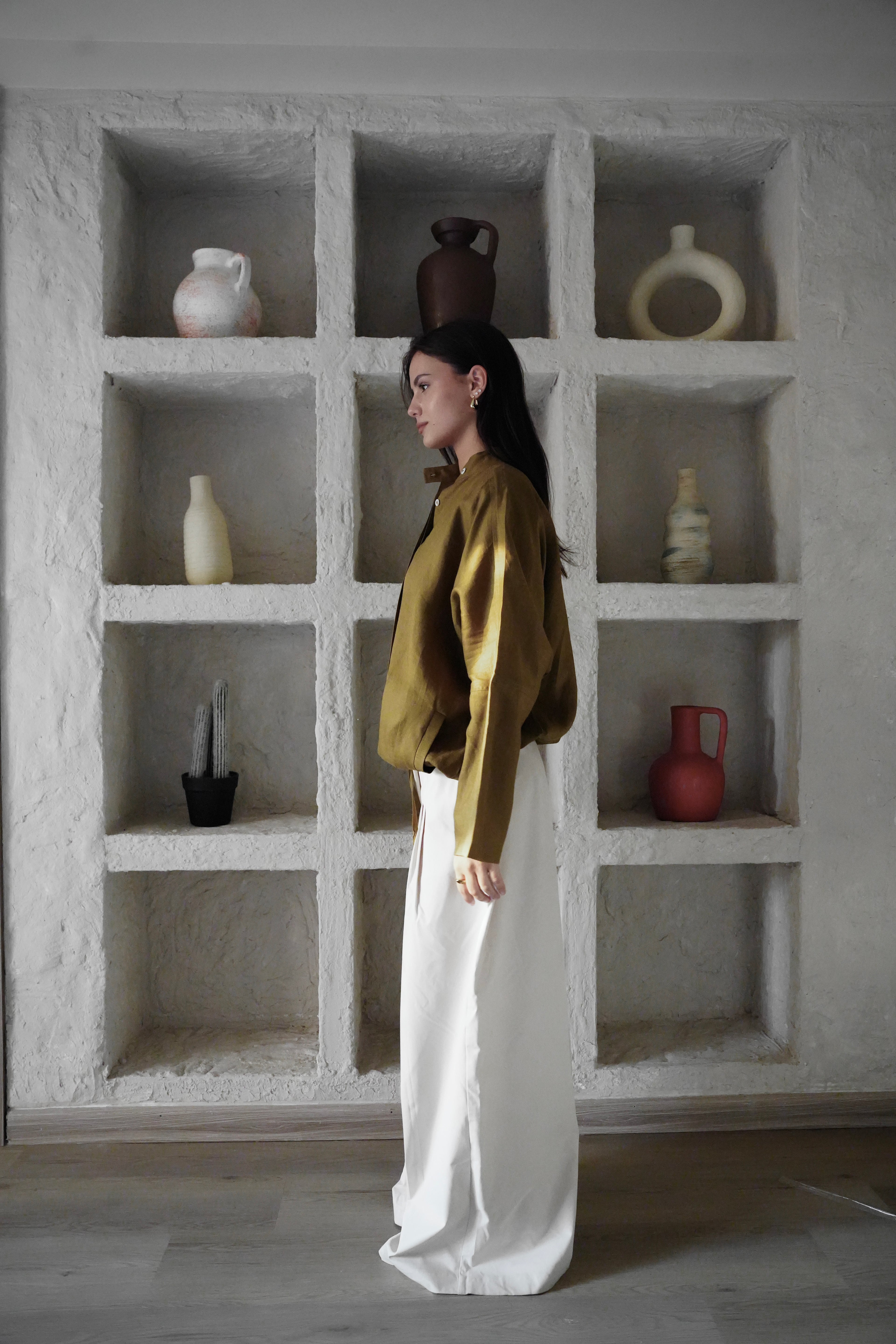 The Linen Edit Shirt - Curry