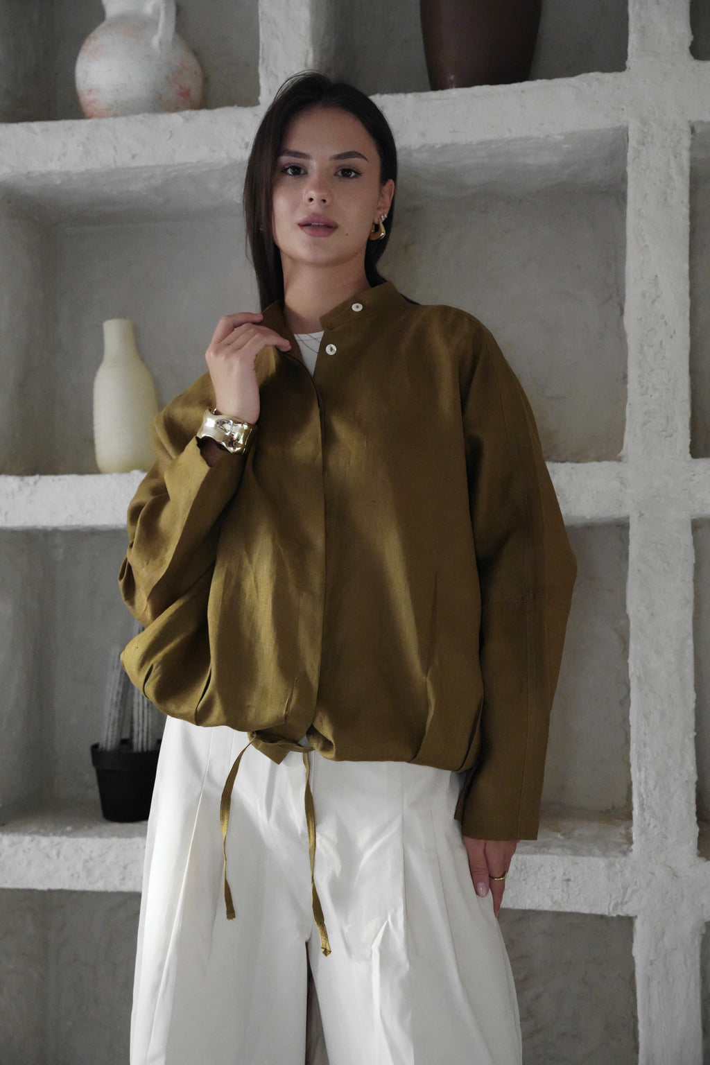 The Linen Edit Shirt - Curry