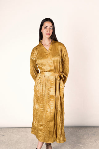Wrinkled Shimmer Dress - Mustrad