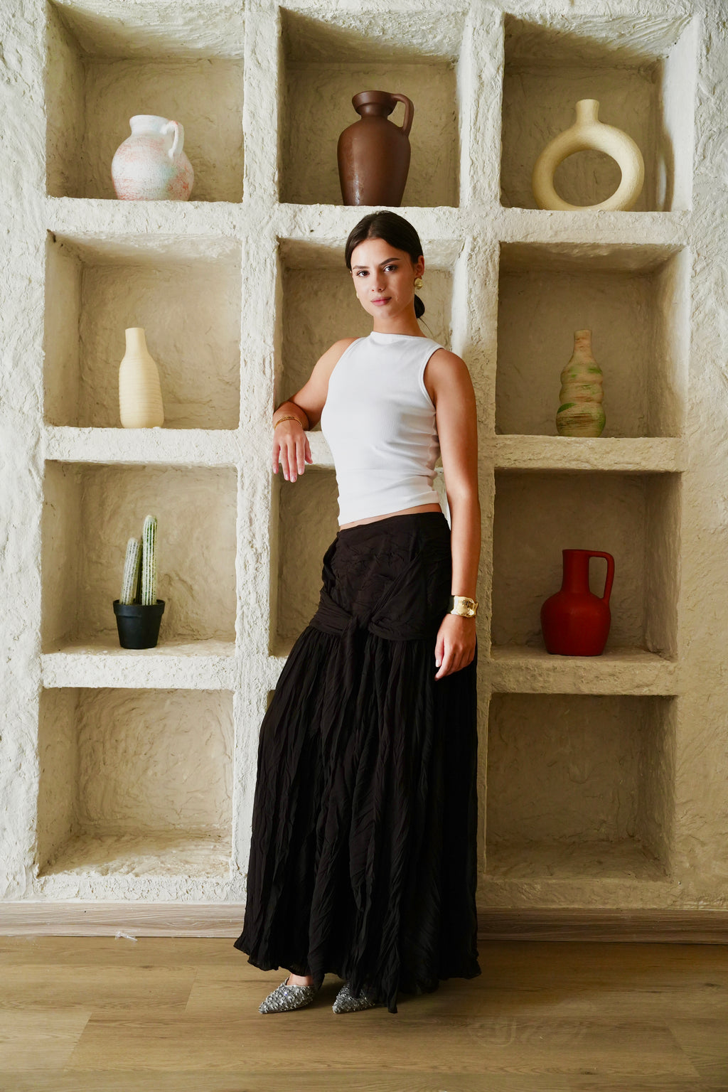 The Drape Skirt - Dark Brown