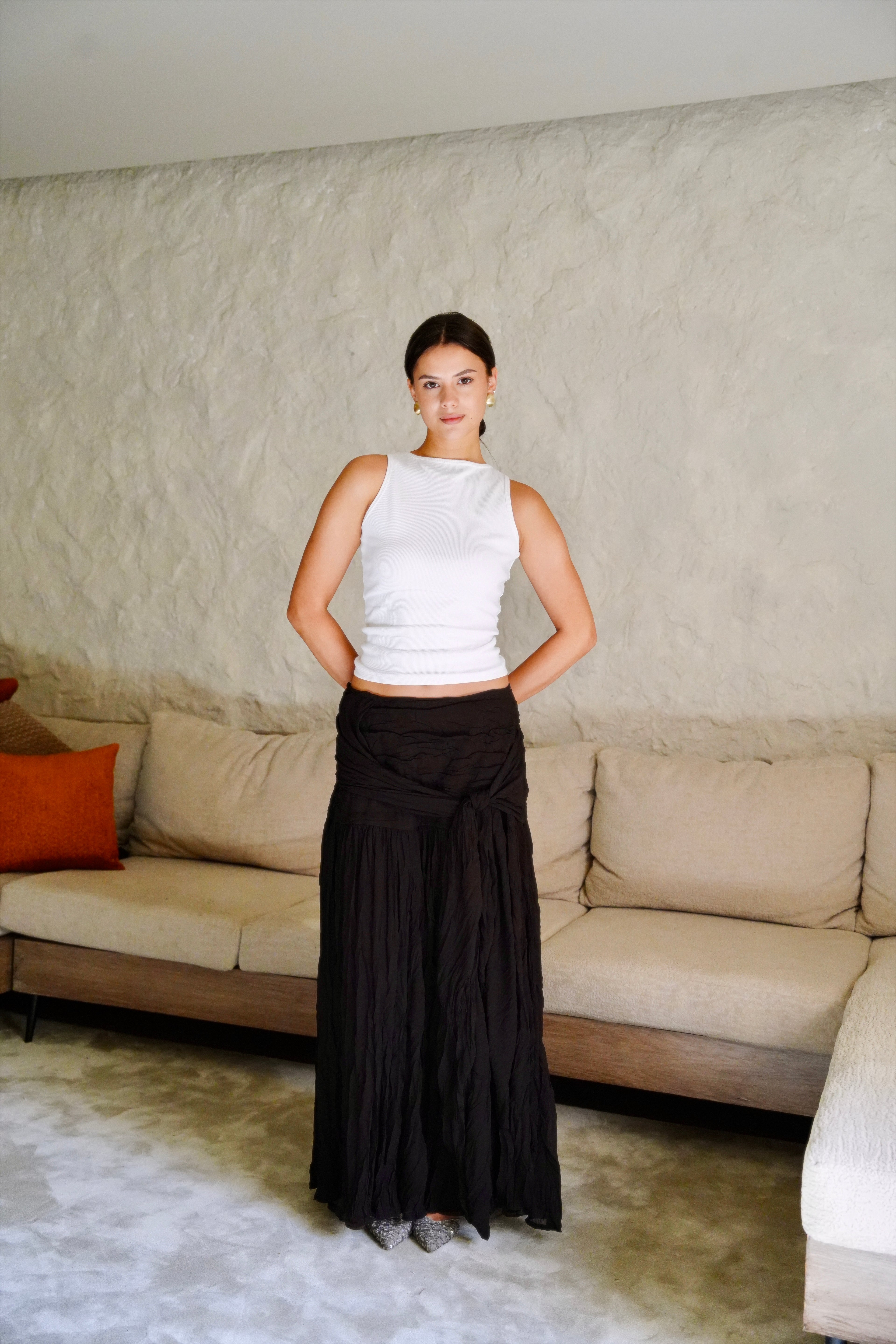 The Drape Skirt - Dark Brown