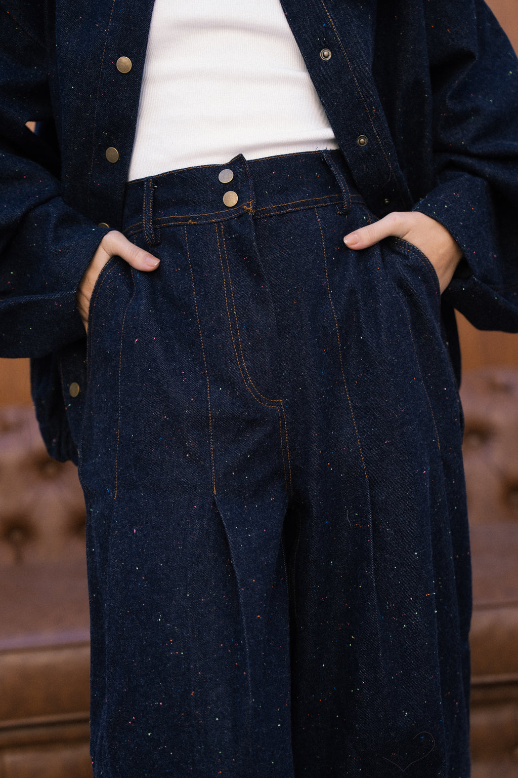 The Speckled Denim Pants